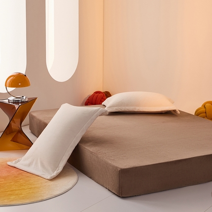 LADYCOCO可可家居 2024新款牛奶3D绒立体雕花剪花单品系列-单床笠 深咖