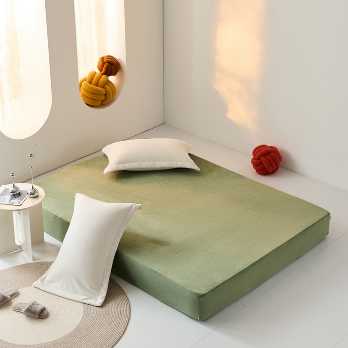 91家纺网 家纺一手货源 找家纺 LADYCOCO可可家居 2024新款牛奶3D绒立体雕花剪花单品系列-单床笠 深绿