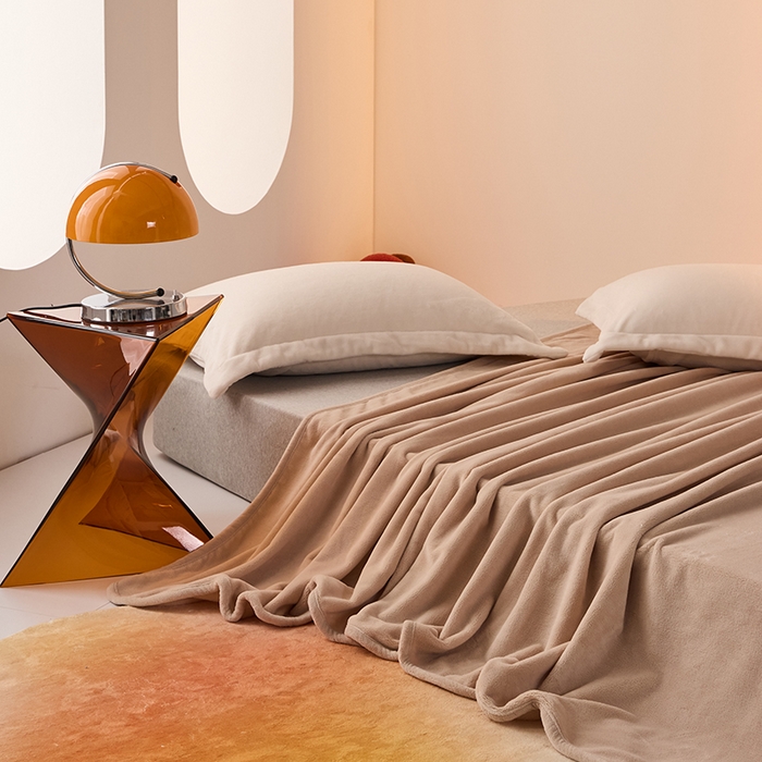 91家纺网 家纺一手货源 找家纺 LADYCOCO可可家居 2024新款牛奶3D绒立体雕花剪花单品系列-单床单 卡其色