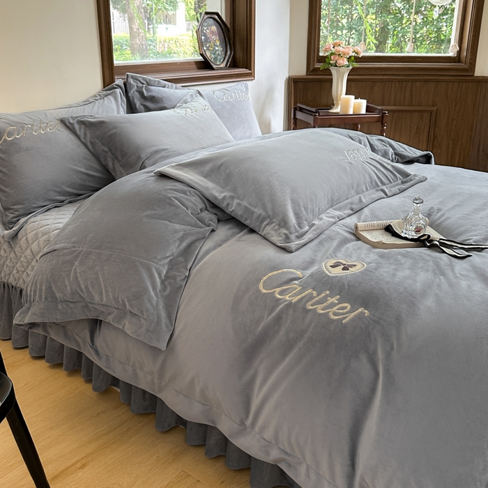 91家纺网 家纺一手货源 找家纺 尚美 2024新款床盖款工艺设计四件套-依连娜 高级灰