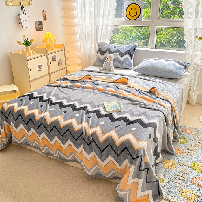 91家纺网 家纺一手货源 找家纺 慕尚家纺 2025新款雪貂绒高克重300g毛毯家用毛毯 波西米亚