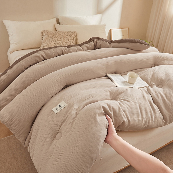 91家纺网 家纺一手货源 找家纺 （总）2024新款A类双层皱皱纱豆豆被子被芯