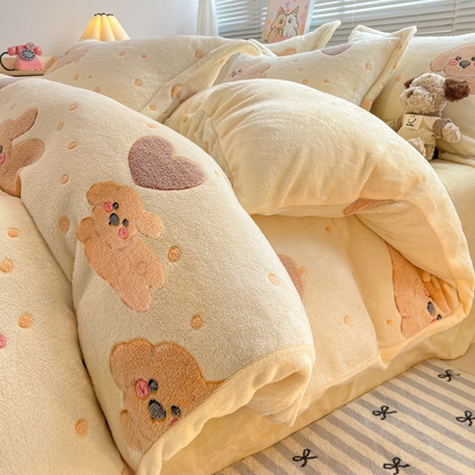 91家纺网 家纺一手货源 找家纺 （总）慕尚 2025新款高克重印花雪花绒被套单件