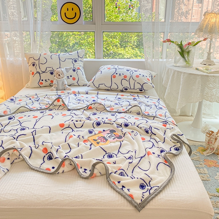 91家纺网 家纺一手货源 找家纺 慕尚家纺 2025新款雪貂绒高克重300g毛毯家用毛毯 小熊宝