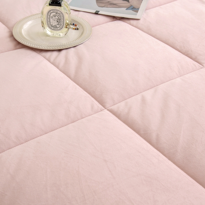 91家纺网 家纺一手货源 找家纺 LADYCOCO可可家居 2024新款亲肤舒适德绒床垫床褥-超暖系列 粉色