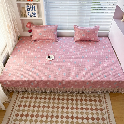 91家纺网 家纺一手货源 找家纺 （总）手艺人 2025新款蕾丝花边化纤炕盖榻榻米炕垫-KH系列