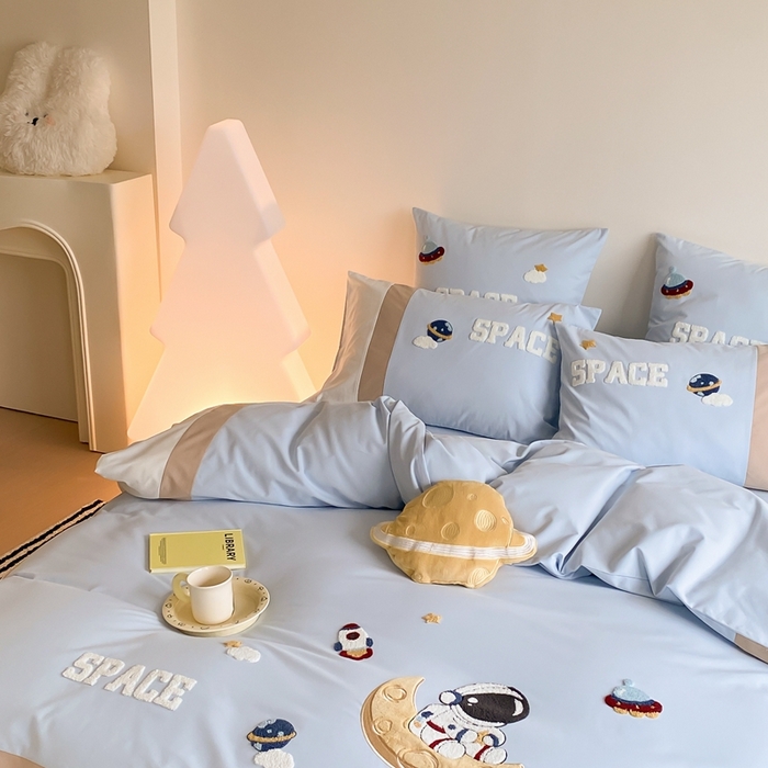 91家纺网 家纺一手货源 找家纺 （总）星野 2024新款全棉加厚磨毛四件套太空记系列