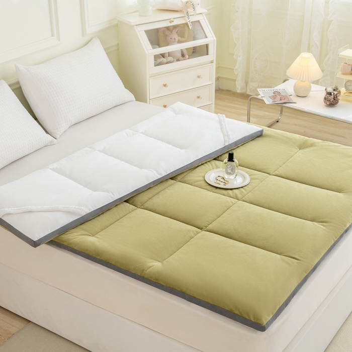 91家纺网 家纺一手货源 找家纺 LADYCOCO可可家居 2024新款亲肤舒适德绒床垫床褥-超暖系列 绿色