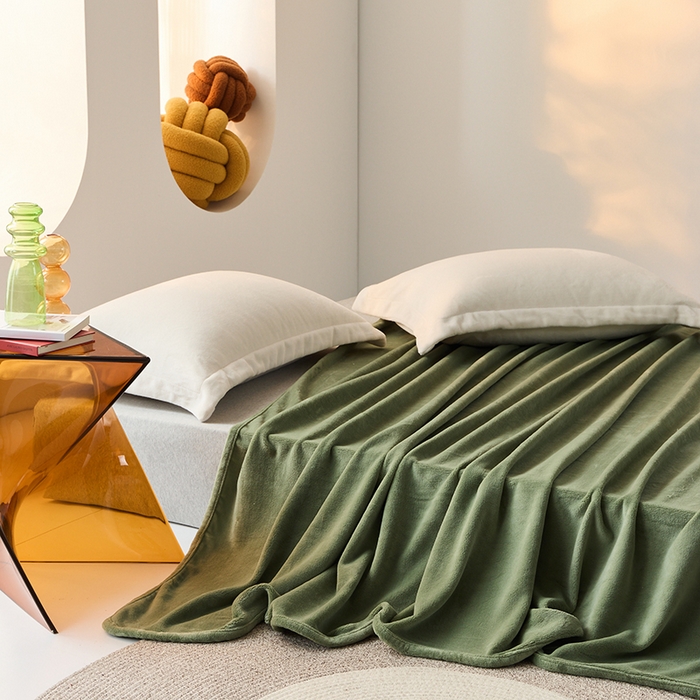 91家纺网 家纺一手货源 找家纺 LADYCOCO可可家居 2024新款牛奶3D绒立体雕花剪花单品系列-单床单 深绿