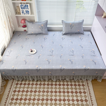 91家纺网 家纺一手货源 找家纺 （总）手艺人 2025新款蕾丝花边化纤炕盖榻榻米炕垫-KH系列