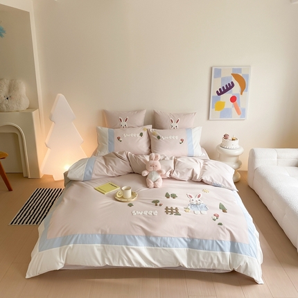 91家纺网 家纺一手货源 找家纺 （总）星野 2024新款全棉加厚磨毛四件套森林记系列