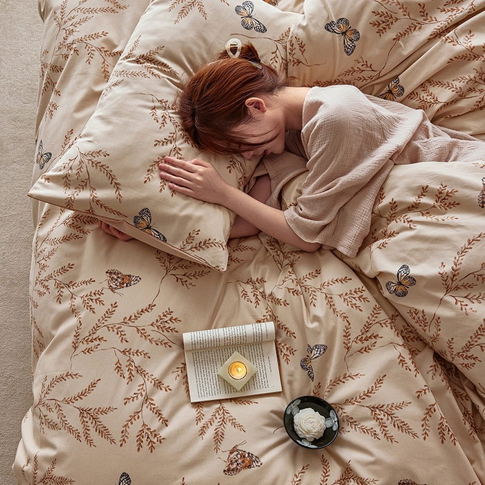 91家纺网 家纺一手货源 找家纺 千朵森 2024新款A类全棉活性陶瓷磨毛四件套 沐梦