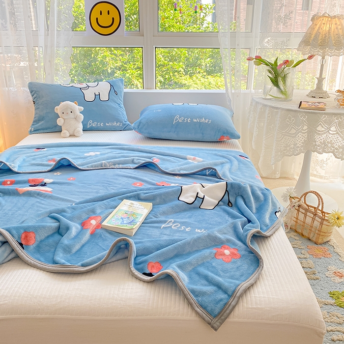 91家纺网 家纺一手货源 找家纺 慕尚家纺 2025新款雪貂绒高克重300g毛毯家用毛毯 小象