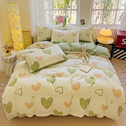 91家纺网 家纺一手货源 找家纺 （总）伊凡 2025新款印花小清新水洗棉四件套