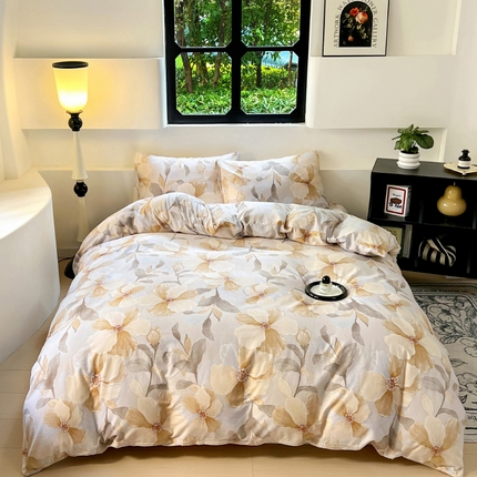 91家纺网 家纺一手货源 找家纺 （总）田野 2024新款纯棉全棉磨毛印花四件套系列