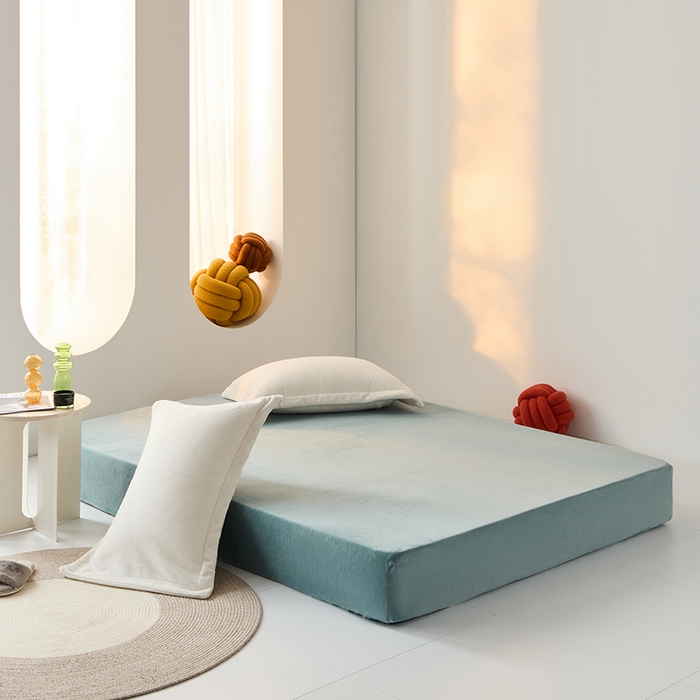 91家纺网 家纺一手货源 找家纺 LADYCOCO可可家居 2024新款牛奶3D绒立体雕花剪花单品系列-单床笠 蓝色