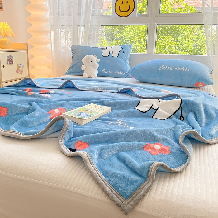 91家纺网 家纺一手货源 找家纺 慕尚家纺 2025新款雪貂绒高克重300g毛毯家用毛毯 小象