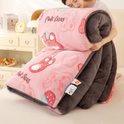 91家纺网 家纺一手货源 找家纺 （总）好梦来家纺（原锦茂家纺） 2025新款印花款A类雪花绒冬被羊羔绒冬被被芯冬季牛奶绒冬被