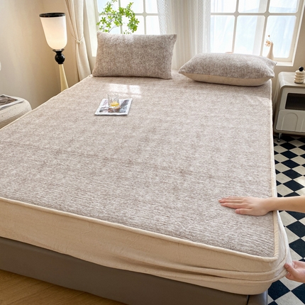 91家纺网 家纺一手货源 找家纺 （总）久云居 2024新款加厚手工麻花兔毛绒床笠