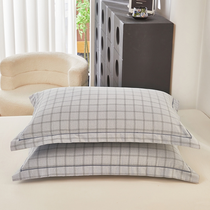 91家纺网 家纺一手货源 找家纺 雲归梦 2024新款全棉多规格加厚磨毛多规格单品--单枕套 单枕套-风景梦格-灰