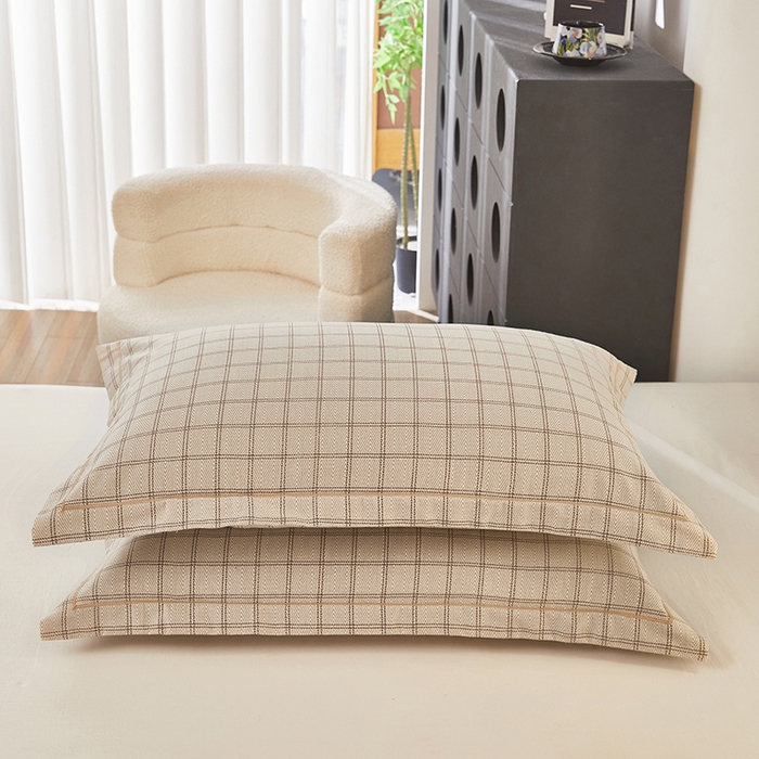 91家纺网 家纺一手货源 找家纺 雲归梦 2024新款全棉多规格加厚磨毛多规格单品--单枕套 单枕套-风景梦格-棕