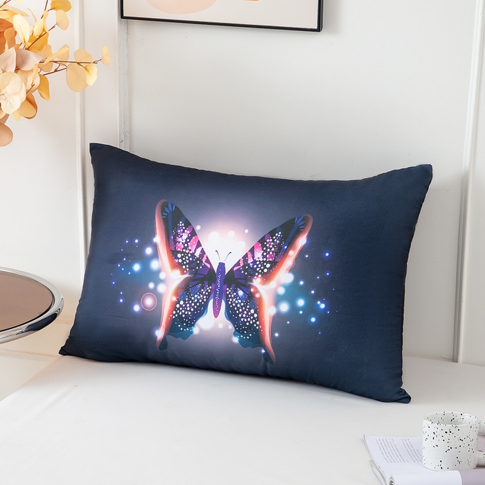 91家纺网 家纺一手货源 找家纺 璐维斯家纺 2025款 现货压缩发货 外贸跨境数码印花大版枕头枕芯temu shein 亚马逊 黑蝴蝶花50*70cm/只