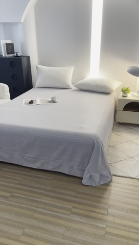 91家纺网 家纺一手货源 找家纺 雲归梦 2024新款全棉多规格加厚磨毛多规格单品--单床单 单床单-条芬芳-灰