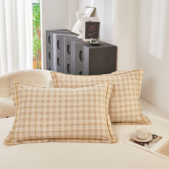 91家纺网 家纺一手货源 找家纺 雲归梦 2024新款全棉多规格加厚磨毛多规格单品--单枕套 单枕套-时尚恋格-棕