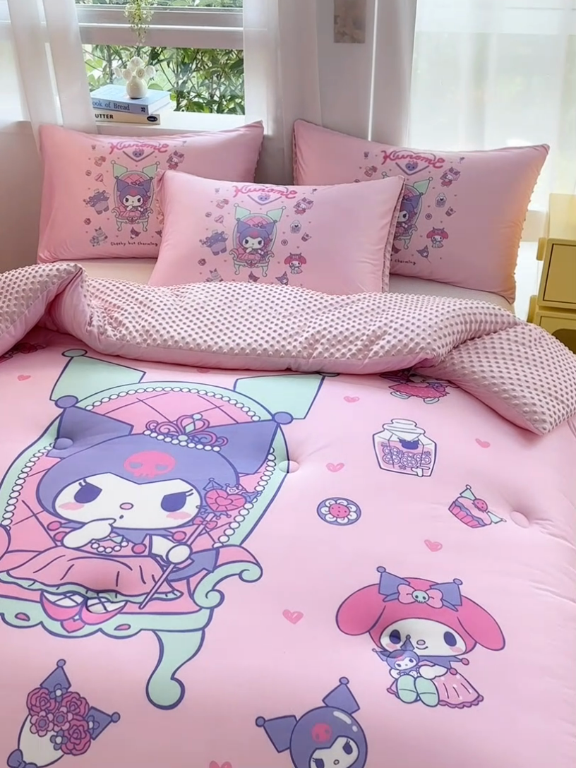 91家纺网 家纺一手货源 找家纺 ds生活馆 2025新款三丽鸥大版印花豆豆被春秋被冬被 公主库洛米