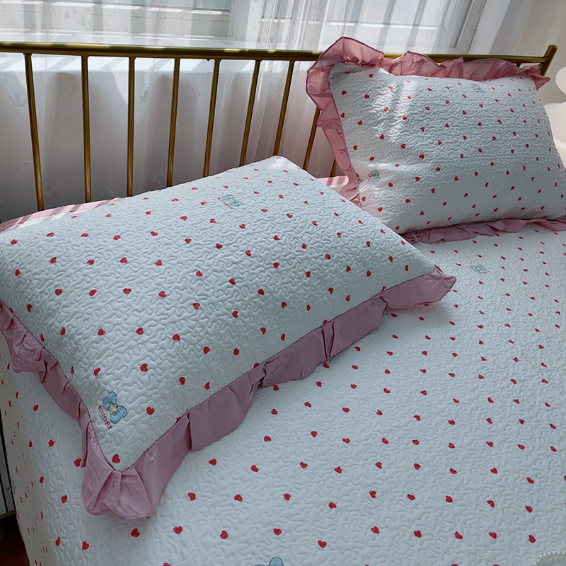 91家纺网 家纺一手货源 找家纺 （总）暖居 2024新款50棉50天丝防滑不跑床夹棉床单四季通用床盖三件套