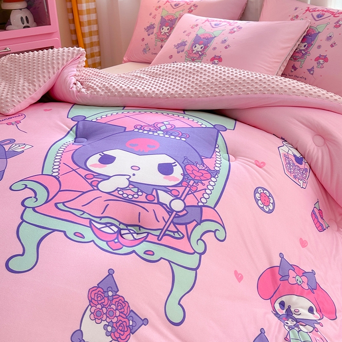 91家纺网 家纺一手货源 找家纺 ds生活馆 2025新款三丽鸥大版印花豆豆被春秋被冬被 公主库洛米