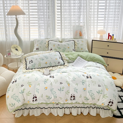 91家纺网 家纺一手货源 找家纺 （总）格真 2024新款加厚保暖豆豆绒牛奶绒单床盖被套三件套四件套