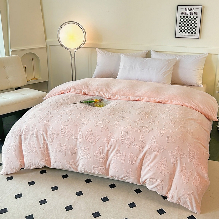 91家纺网 家纺一手货源 找家纺 （总）睡棉坊 2024新款高克重剪花牛奶绒可拆洗冬被被子被芯