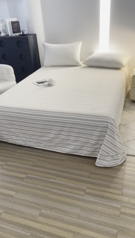 91家纺网 家纺一手货源 找家纺 雲归梦 2024新款全棉多规格加厚磨毛多规格单品--单床单 单床单-时尚条-棕