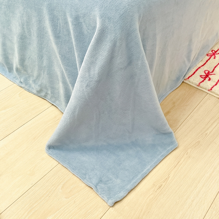 91家纺网 家纺一手货源 找家纺 川悦生活 2024新款雪花绒印花单被套系列-自然光 彩虹爱语蓝