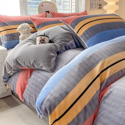 91家纺网 家纺一手货源 找家纺 （总）鸿羽樱（鸿羽樱）家纺 2025新款牛奶绒印花田园小清新儿童三件套四件套