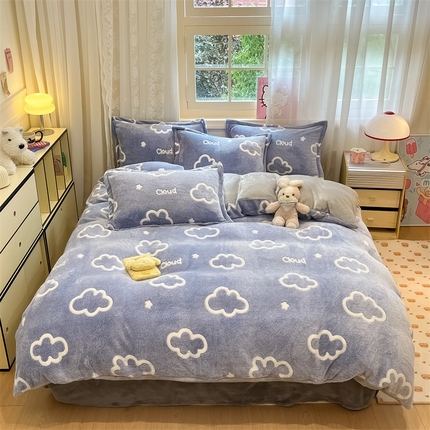 91家纺网 家纺一手货源 找家纺 （总）川悦生活 2024新款雪花绒印花单被套系列-夜景