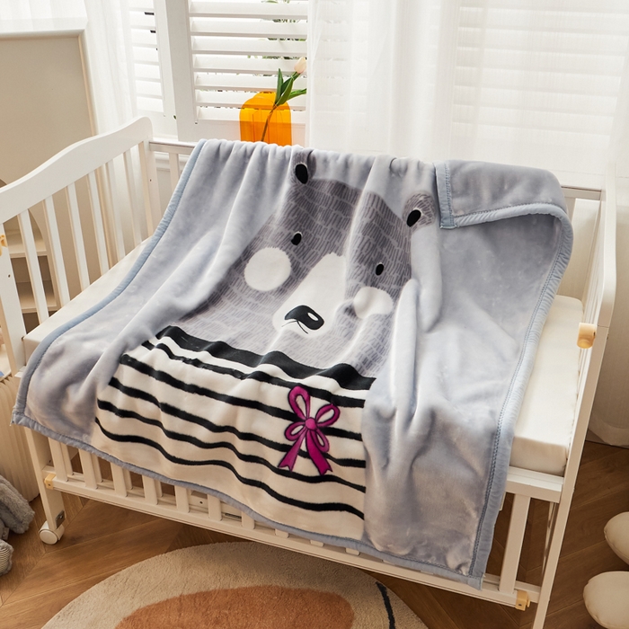 91家纺网 家纺一手货源 找家纺 凯轩毛毛毯毯子网销专供 2024新款舒适亲肤加大加厚儿童云毛毯毯子 盼盼  灰