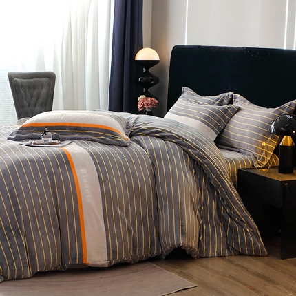 91家纺网 家纺一手货源 找家纺 （总）席之家 2024新款A类260克牛奶棉四件套-幸运条