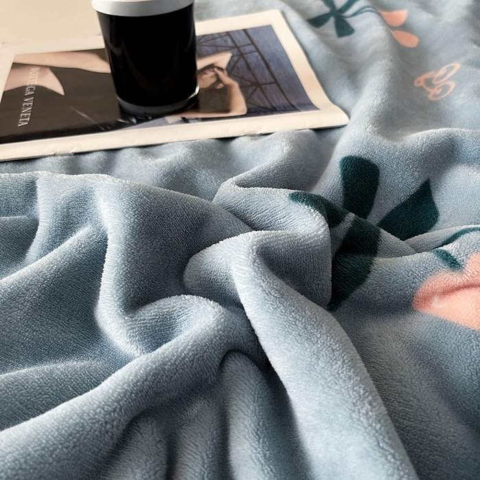 91家纺网 家纺一手货源 找家纺 全季家居 2024新款A类纯色印花高克重加厚保暖包边牛奶绒床单单件 小樱桃