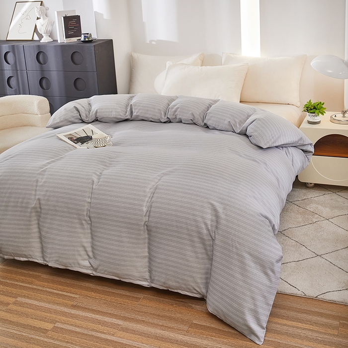 91家纺网 家纺一手货源 找家纺 雲归梦 2024新款全棉多规格加厚磨毛多规格单品--单被套 单被套-条芬芳-灰