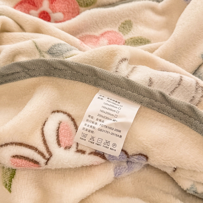 91家纺网 家纺一手货源 找家纺 慕尚家纺 2025新款高克重加厚雪花绒毛毯毯子 好运兔