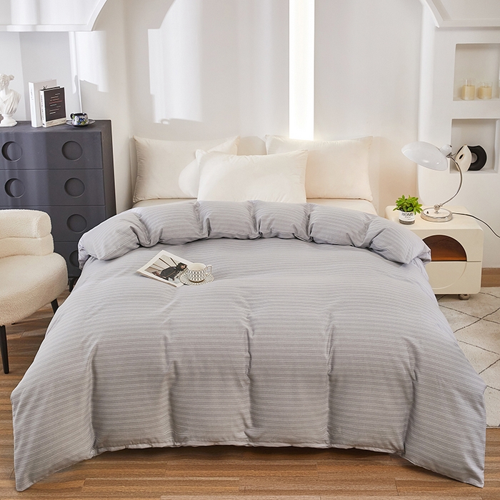 91家纺网 家纺一手货源 找家纺 雲归梦 2024新款全棉多规格加厚磨毛多规格单品--单被套 单被套-条芬芳-灰