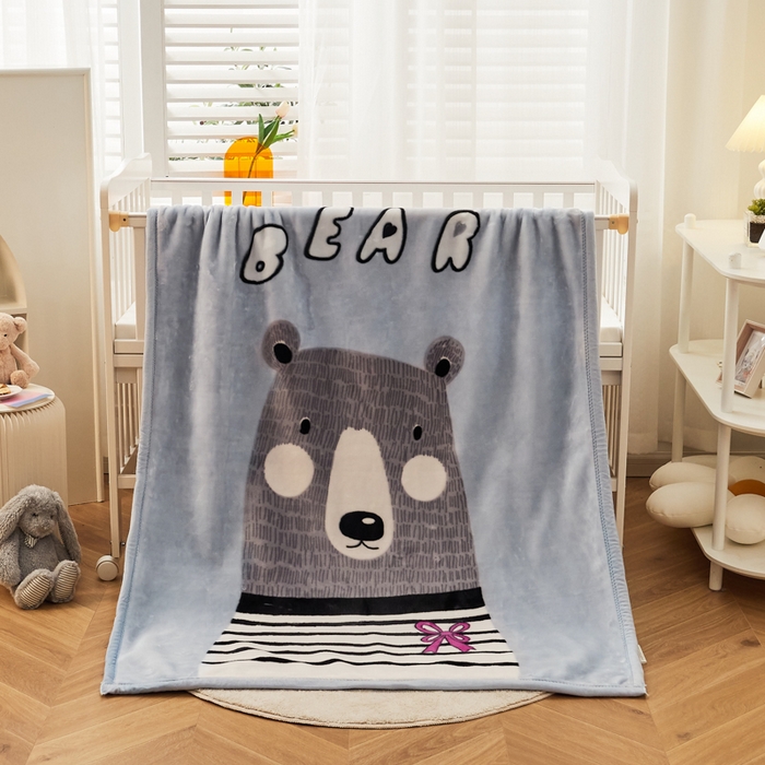 91家纺网 家纺一手货源 找家纺 凯轩毛毛毯毯子网销专供 2024新款舒适亲肤加大加厚儿童云毛毯毯子 盼盼  灰