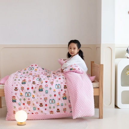 91家纺网 家纺一手货源 找家纺 （总）艾佳宝贝 2024秋冬全棉豆豆绒儿童多功能可拆卸盖毯被套被子被芯