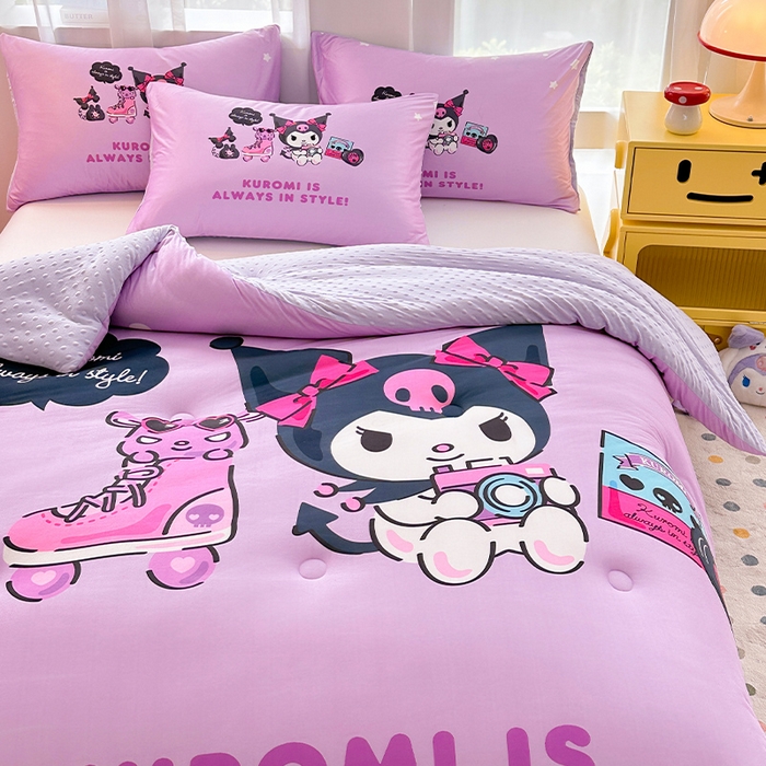 91家纺网 家纺一手货源 找家纺 ds生活馆 2025新款三丽鸥大版印花豆豆被春秋被冬被 假日库洛米