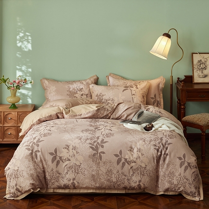 91家纺网 家纺一手货源 找家纺 （总）千朵森 2024新款全棉拼角磨毛四件套-风格一