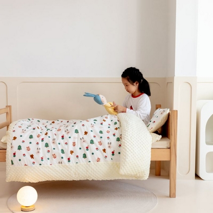 91家纺网 家纺一手货源 找家纺 （总）艾佳宝贝 2024秋冬全棉豆豆绒儿童多功能可拆卸盖毯被单被套