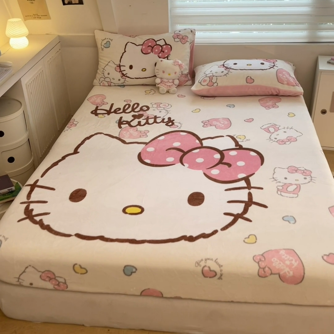 91家纺网 家纺一手货源 找家纺 金爱家 2024新款大阪单品牛奶绒床笠 绒-D美美kt