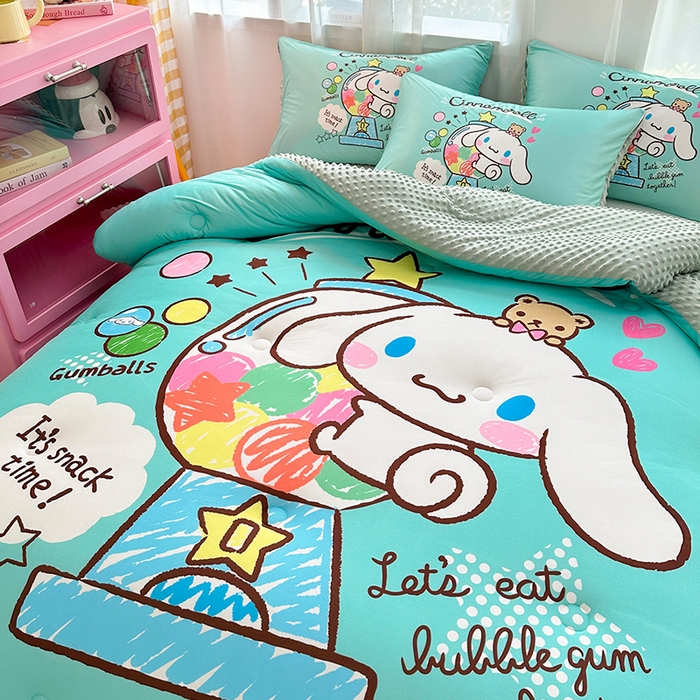 91家纺网 家纺一手货源 找家纺 ds生活馆 2025新款三丽鸥大版印花豆豆被春秋被冬被 地球玉桂狗